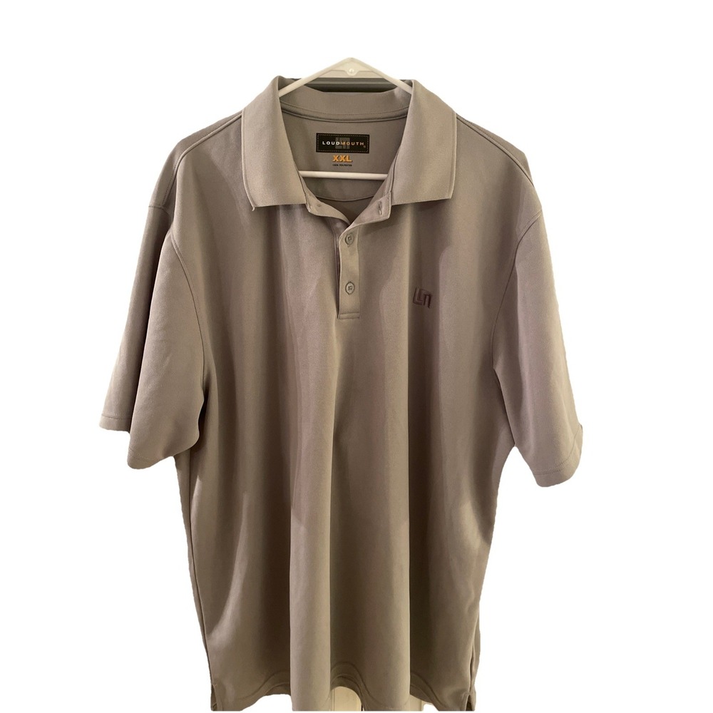 Loudmouth Golf Polo Shirt Mens XXL Gray Short Sleeve Casual Stretch Preppy